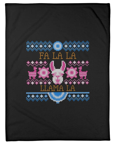 Llama La Christmas Fleece Blanket