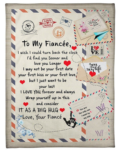 To My FiancīŋŊe Love You Longer Air Mail Envelop Fleece Blanket Fleece Blanket