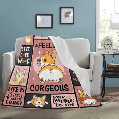 Feelin' Corgeous Corgi Dog Corgi Butt Fleece Blanket
