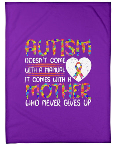 Autism Mother Never Gives Up Fleece Blanket