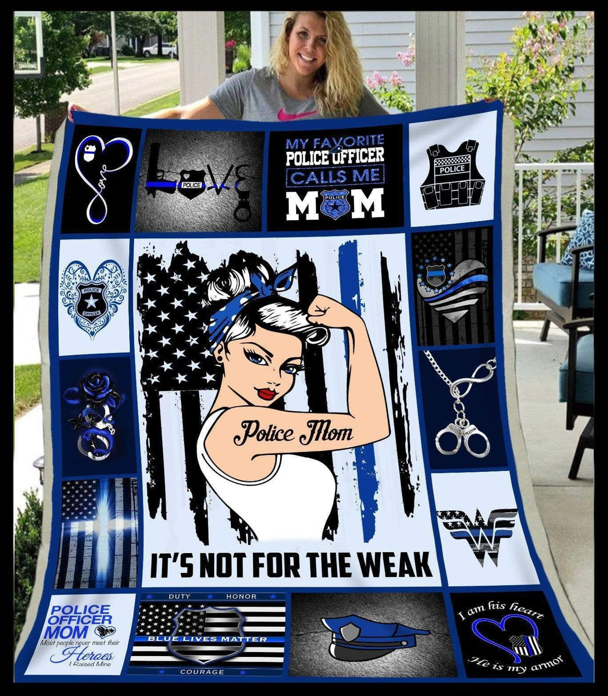 It's Not For The Weak Gift For Police Mom Blanket