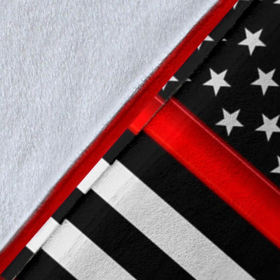 Gift Idea For Fireman Thin Red Line Firefighter Fleece Blanket