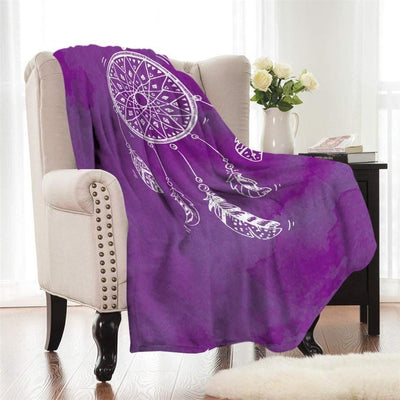 Fleece Watercolor Dreamcatcher Printed Fleece Blanket