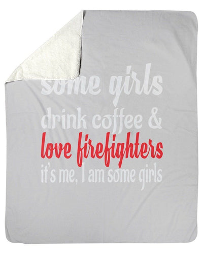 I Love Coffee And Firefighters Fleece Blanket