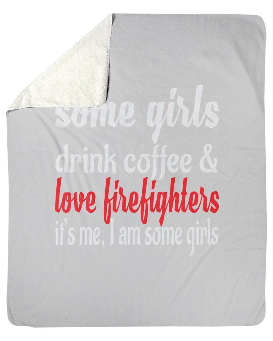 I Love Coffee And Firefighters Fleece Blanket
