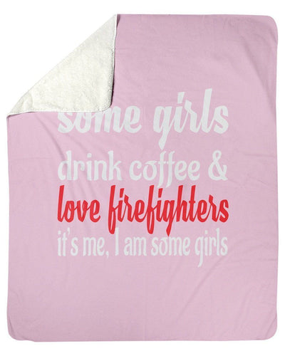 I Love Coffee And Firefighters Fleece Blanket