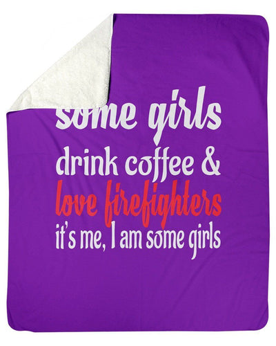I Love Coffee And Firefighters Fleece Blanket