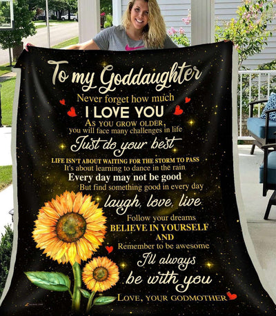 I'll Always Be With You Sunflower Blanket Giving Goddaughter