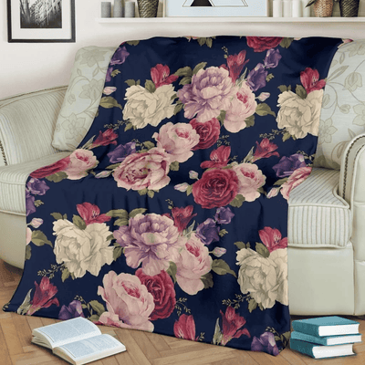 Peony Pattern Print Design Classic Fleece Blanket