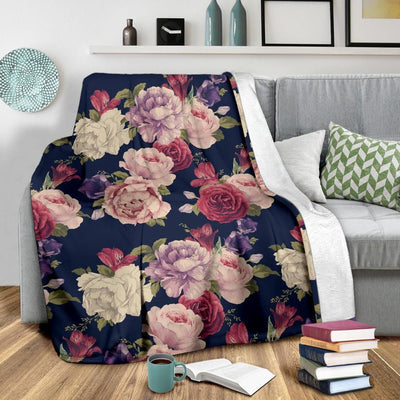Peony Pattern Print Design Classic Fleece Blanket