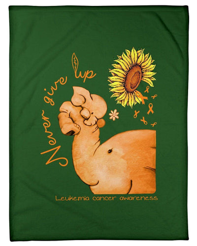 Leukemia Cancer Never Give Up Fleece Blanket