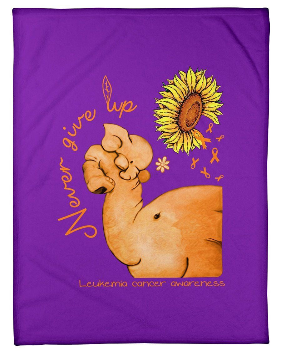 Leukemia Cancer Never Give Up Fleece Blanket