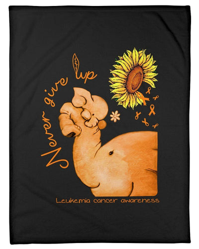 Leukemia Cancer Never Give Up Fleece Blanket