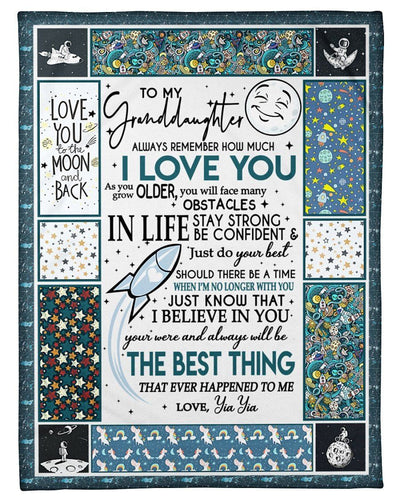 Love You To The Moon And Back Lovely Message From Yia Yia Gifts For Granddaughters Fleece Blanket