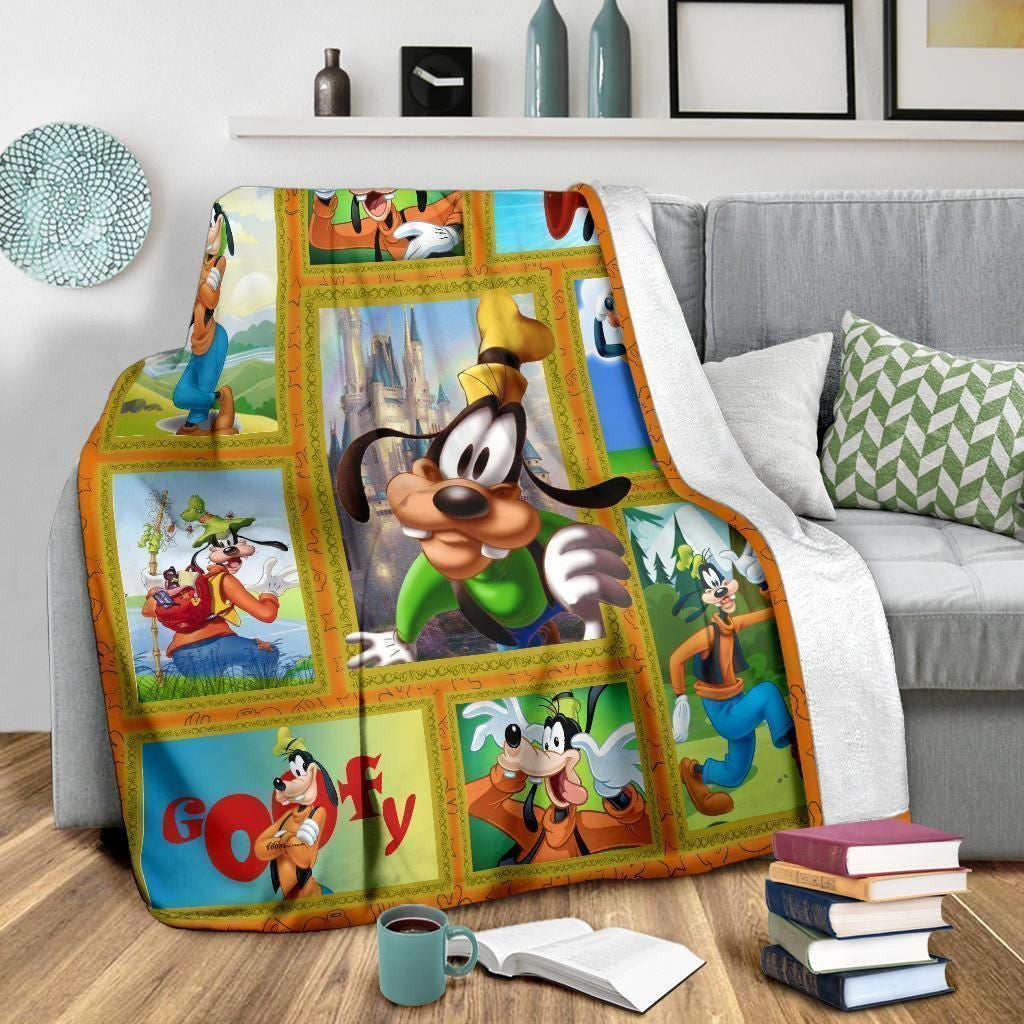 Cute Goofy For Bedding Decor Printed Fleece Blanket