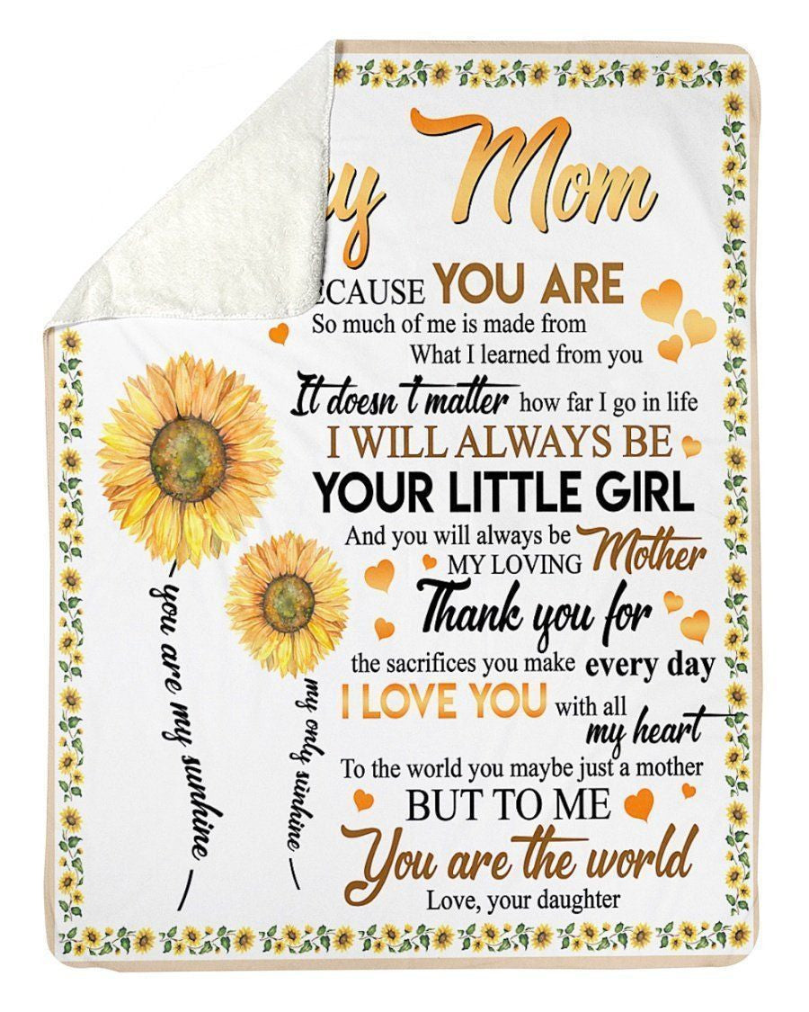 Daughter To Mom Always Be Your Little Girl Fleece Blanket