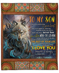 Love You Forever And Always Native Wolf Fleece Blanket Gift For Son Fleece Blanket