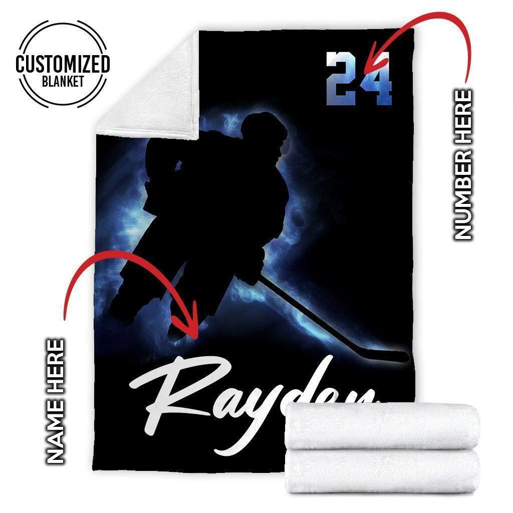 Hockey Player Customized Blanket