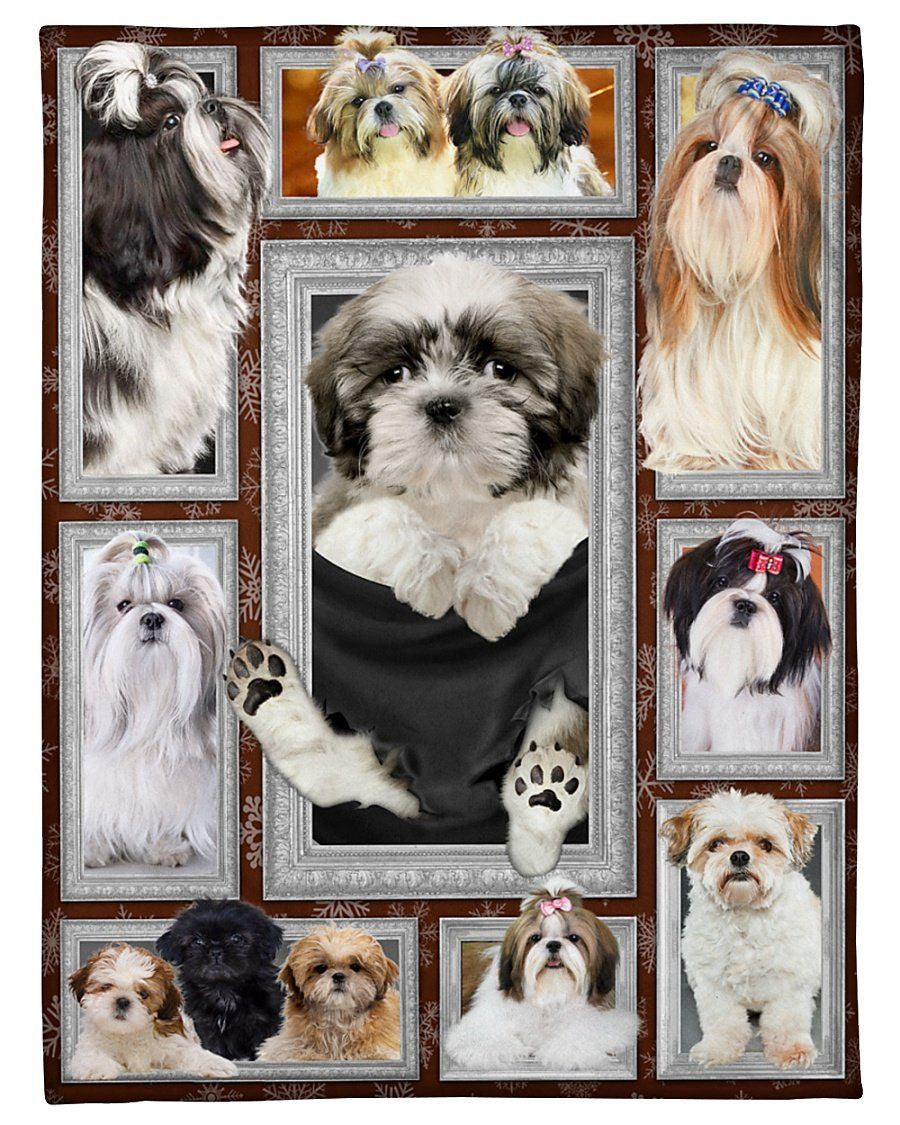 Shih Tzu Dog Gift Fleece Blanket