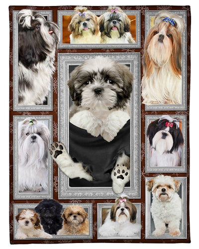 Shih Tzu Dog Gift Fleece Blanket