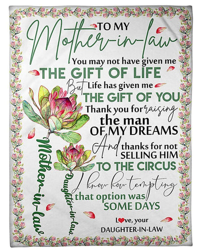 Gift To My Mother-in-law Love Your Daughter-in-law Fleece Blanket