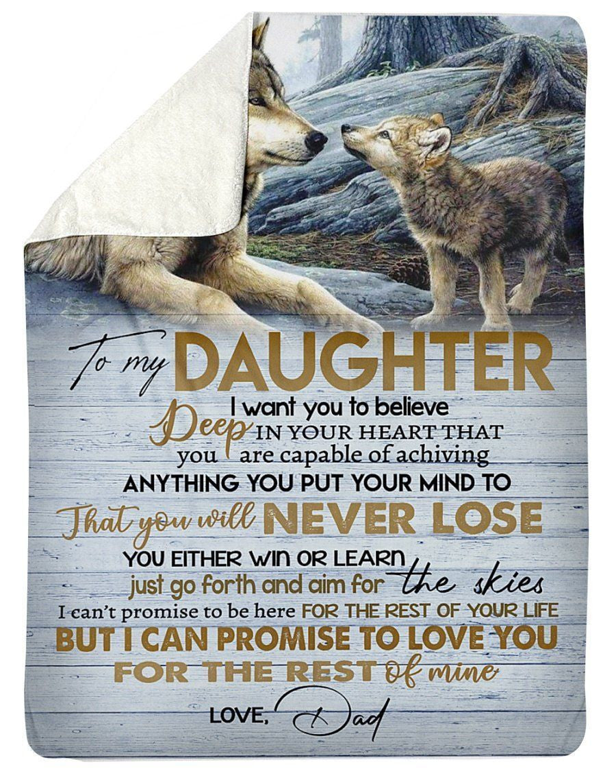 Lovely Message From Dad Gifts For Daughters Fleece Blanket