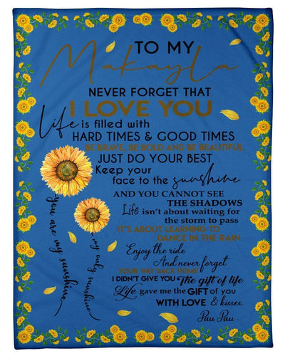 To My Makayla Never Forget That I Love You Custom Design Gifts Fleece Blanket