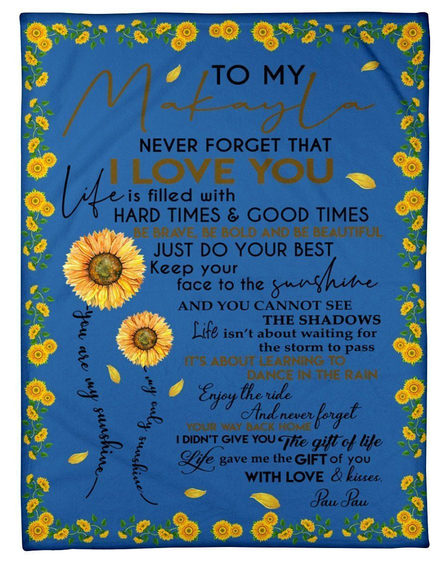 To My Makayla Never Forget That I Love You Custom Design Gifts Fleece Blanket