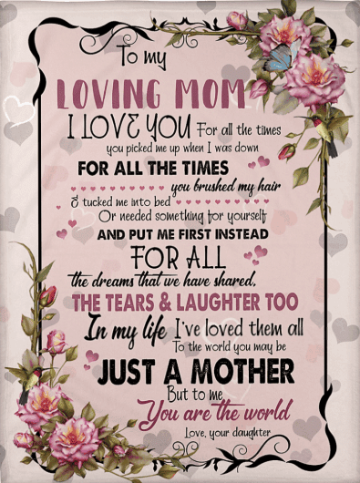 To Me You Are The World Fleece Blanket Giving Loving Mother