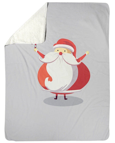Cute Santa Claus Orange Fleece Blanket
