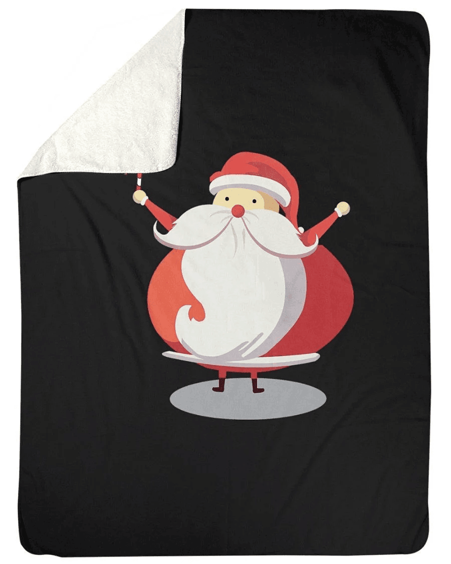 Cute Santa Claus Orange Fleece Blanket