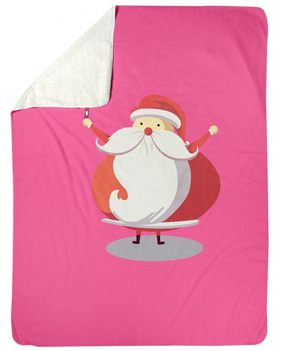 Cute Santa Claus Orange Fleece Blanket
