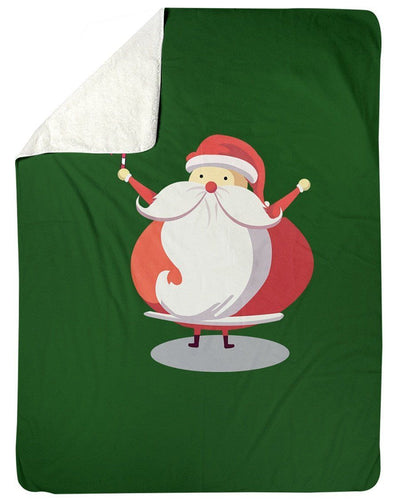 Cute Santa Claus Orange Fleece Blanket