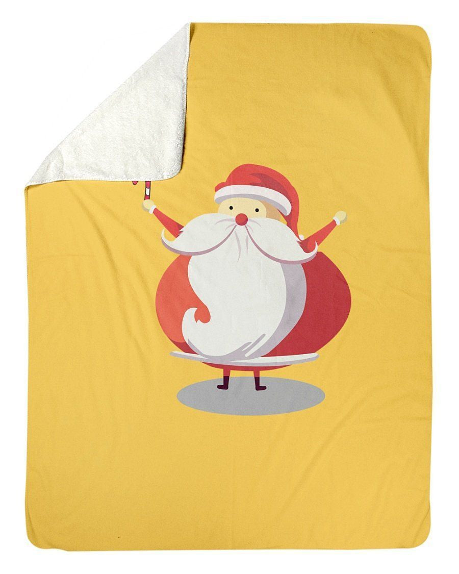 Cute Santa Claus Orange Fleece Blanket