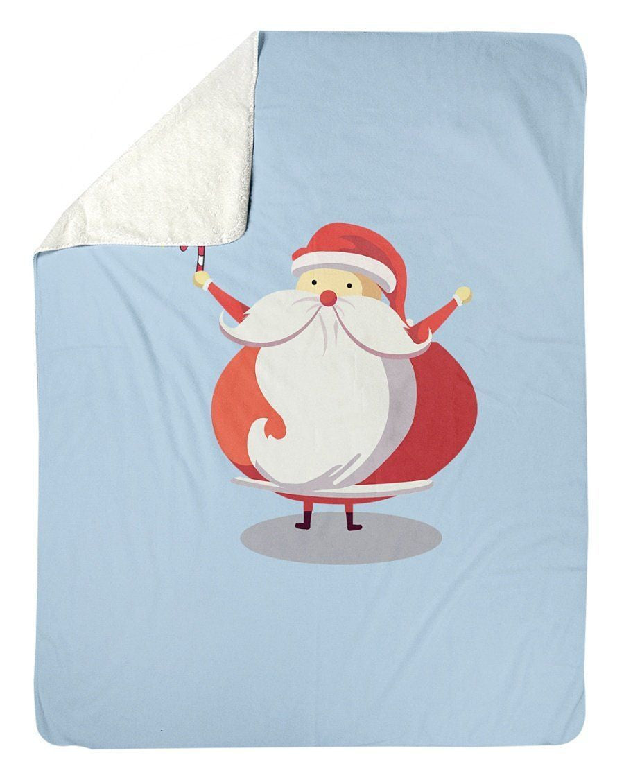 Cute Santa Claus Orange Fleece Blanket