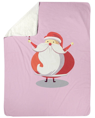 Cute Santa Claus Orange Fleece Blanket