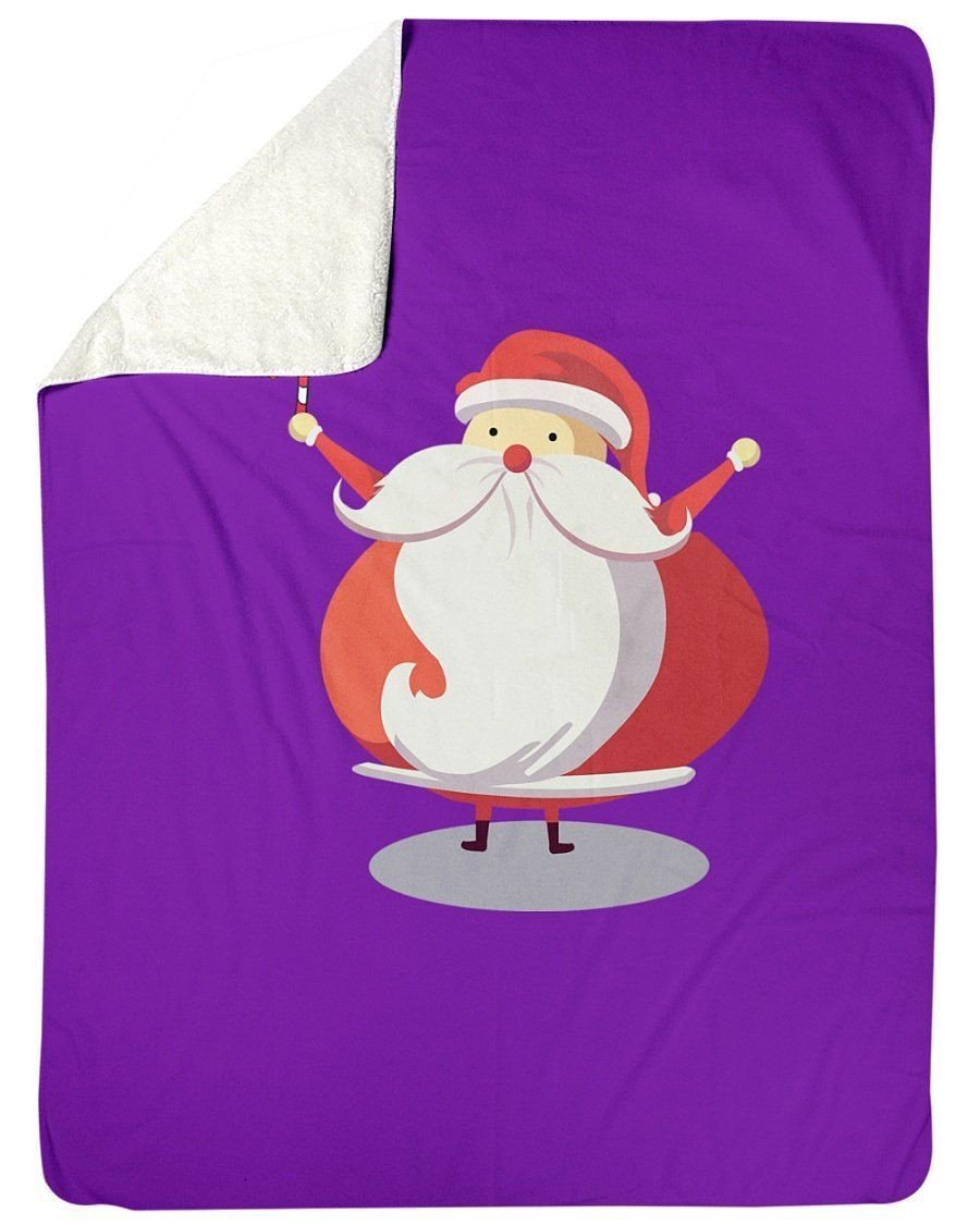 Cute Santa Claus Orange Fleece Blanket
