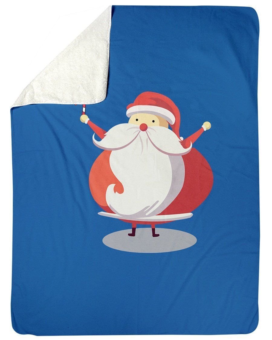 Cute Santa Claus Orange Fleece Blanket