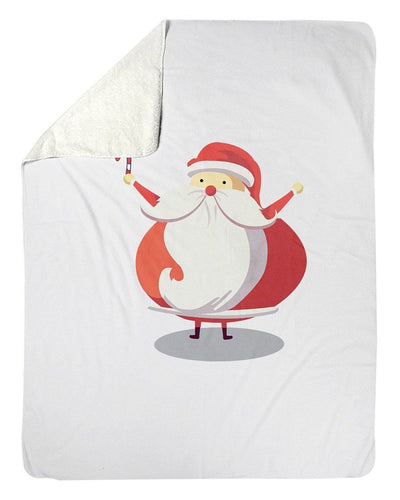 Cute Santa Claus Orange Fleece Blanket