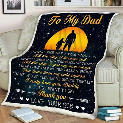 Thank You For Loving Me Unconditional Giving Dad Blanket