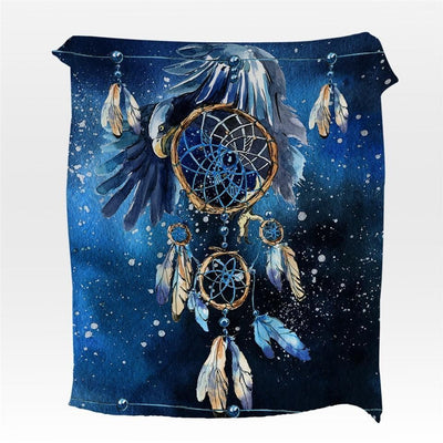 Blue Galaxy Dreamcatcher Printed Fleece Blanket