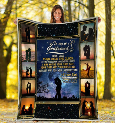 I Wish I Could Turn Back The Clock Boyfriend And Girlfriend Sunset Fleece Blanket