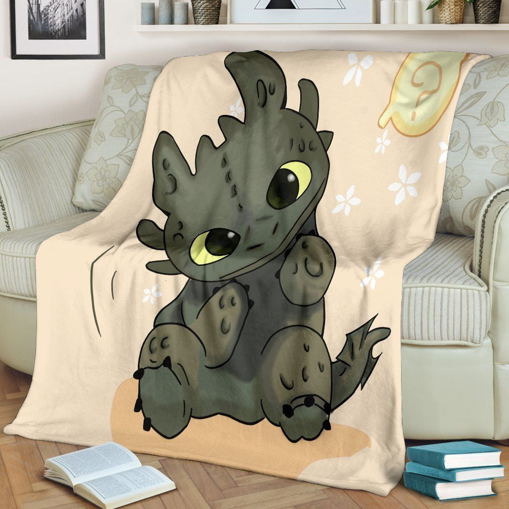 Cute Baby Toothless Bedding Decor Gift Idea Printed Fleece Blanket