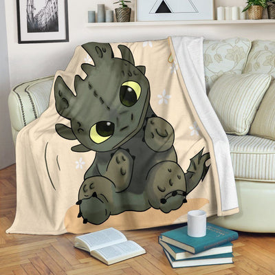 Cute Baby Toothless Bedding Decor Gift Idea Printed Fleece Blanket