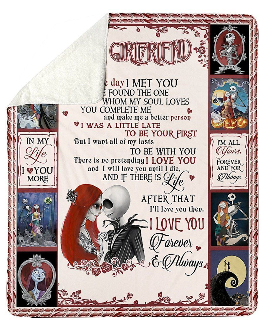 Cartoon The Day I Met You To My Girlfriend Fleece Blanket Sherpa Blanket