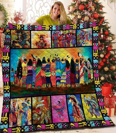 Indigenous People Sunset Art Soft Fleece Blanket