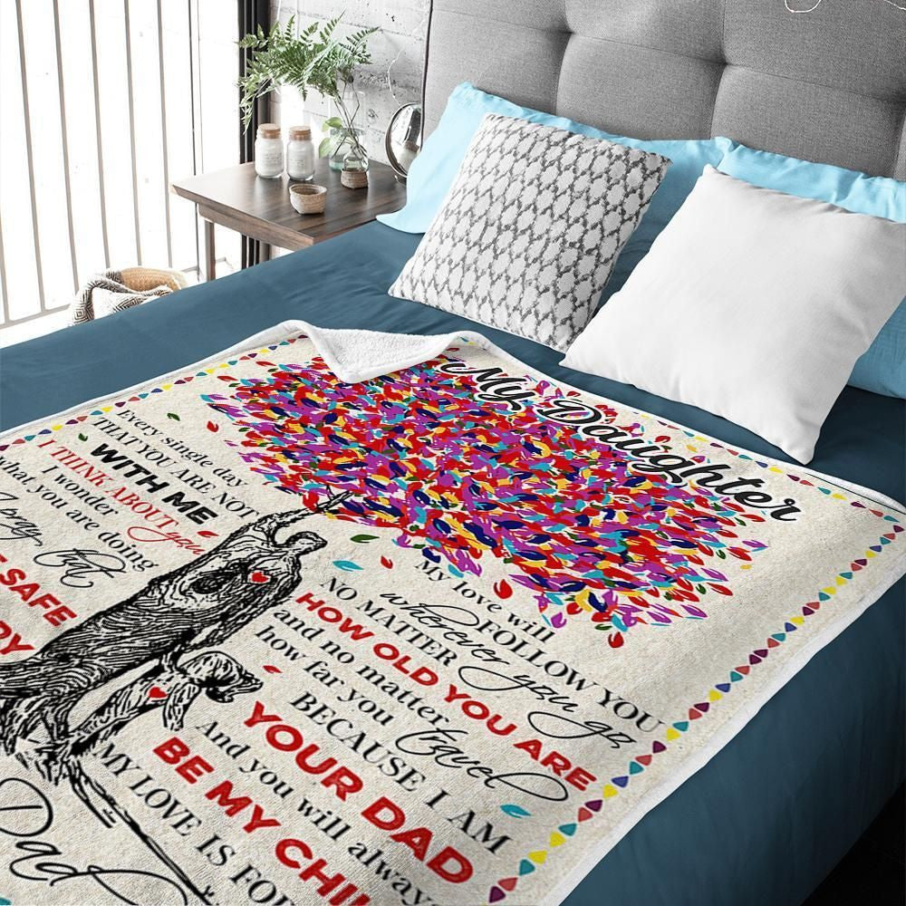 Colorful Tree I Pray That You Are Safe Dad Gift For Daughter Fleece Blanket