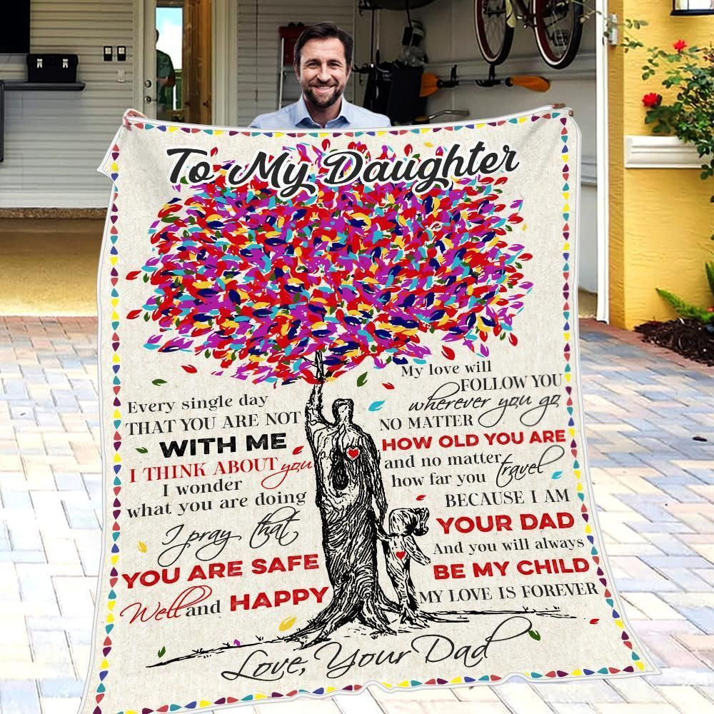 Colorful Tree I Pray That You Are Safe Dad Gift For Daughter Fleece Blanket