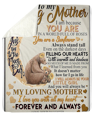 Message To My Loving Mother Gift Fleece Blanket