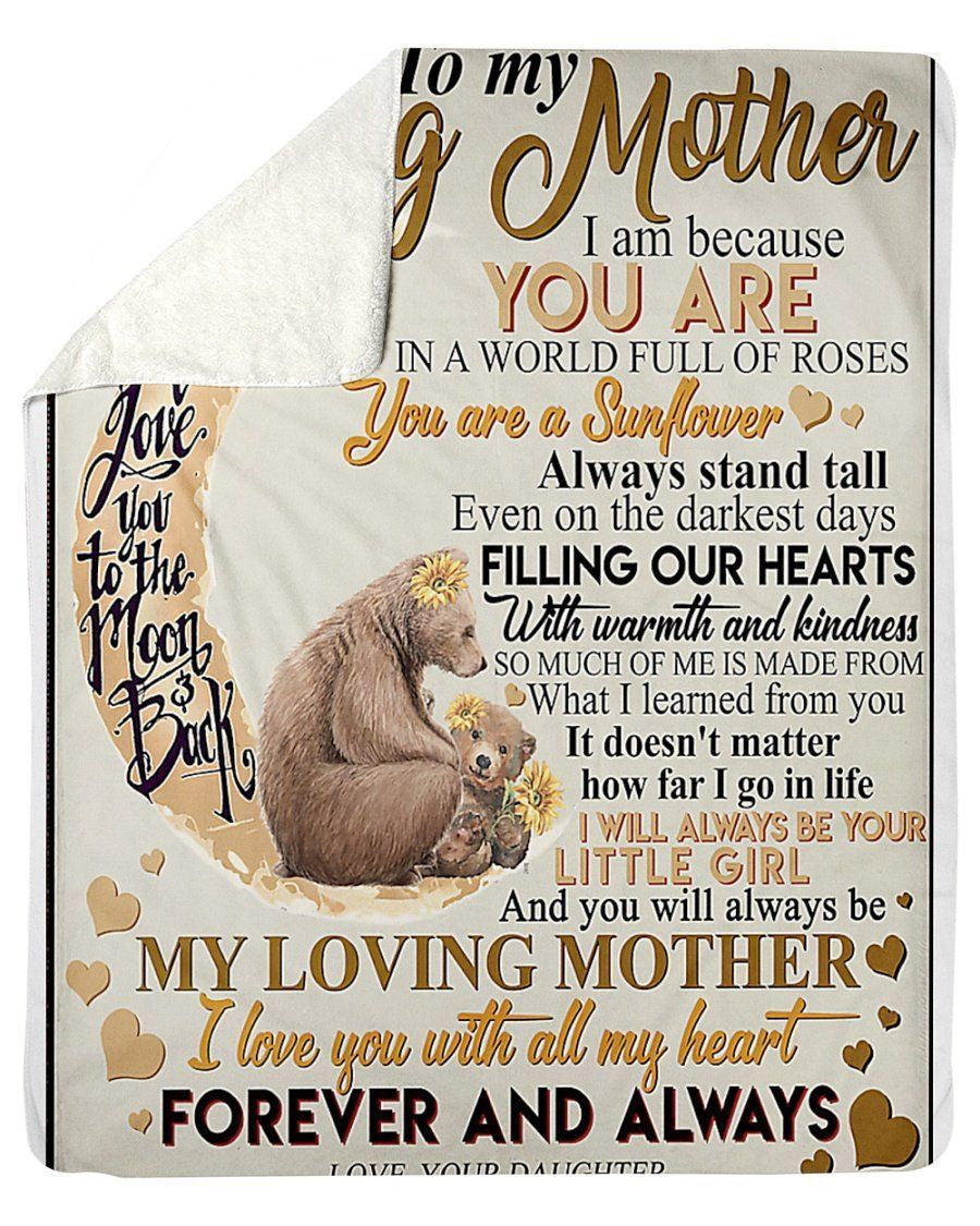 Message To My Loving Mother Gift Fleece Blanket